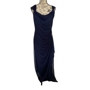 Alex Evenings, Maxi Fancy Dress Gown, Blue, Size 16 (1 minor flaw)